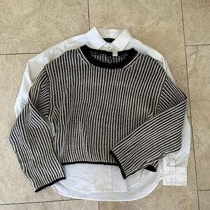 BONUS BUNDLE (see below): H&M crochet sweater, black and white, small.